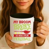 Halloween Pickleball Tee My Broom Broke So I Play Pickleball Gift Coffee Mug thumb 3
