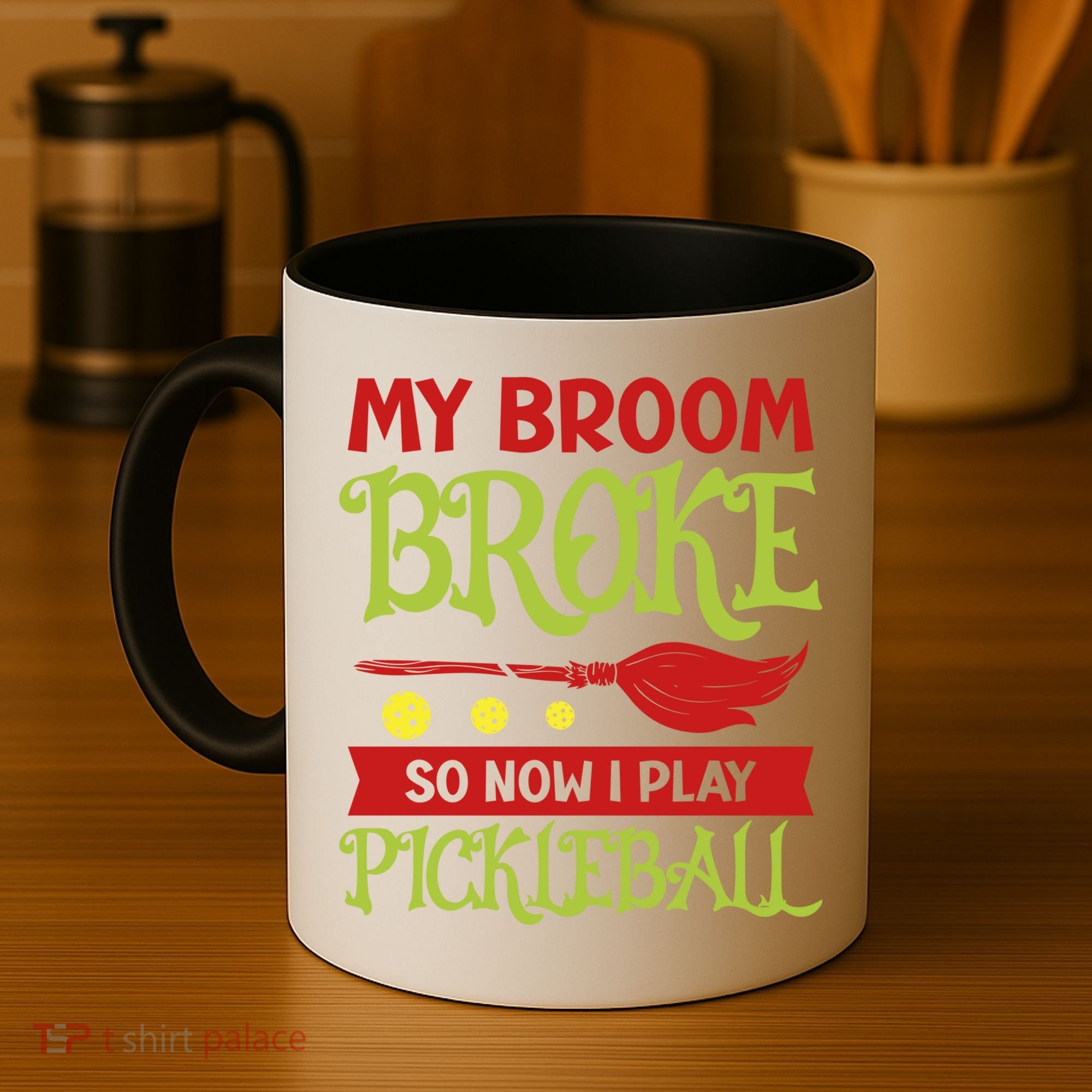 Halloween Pickleball Tee My Broom Broke So I Play Pickleball Gift Coffee Mug