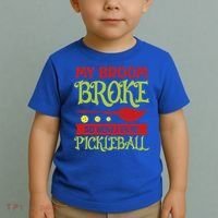 Halloween Pickleball Tee My Broom Broke So I Play Pickleball Gift Toddler T-Shirt thumb 2