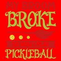 Halloween Pickleball Tee My Broom Broke So I Play Pickleball Gift Santa Hat thumb 1