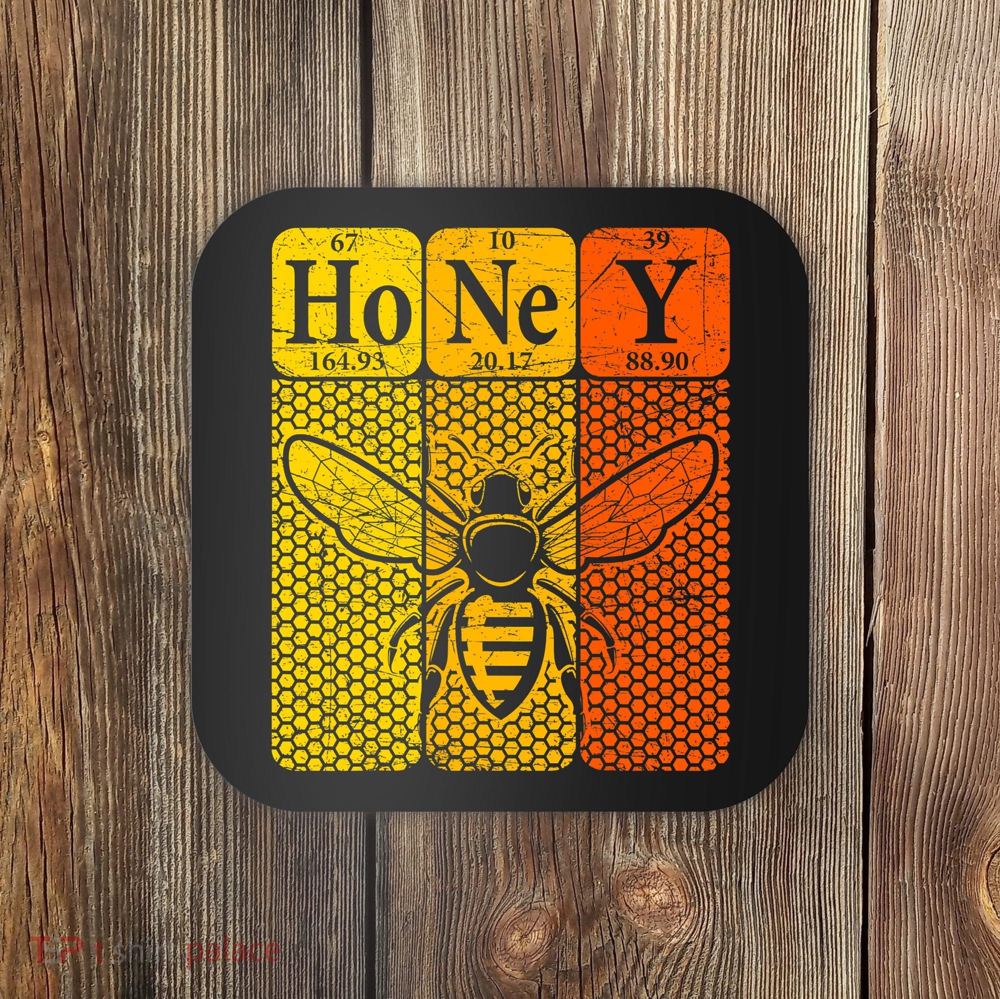 Honey Periodic Table Elements Beekeeper Retro Apiarist Coaster