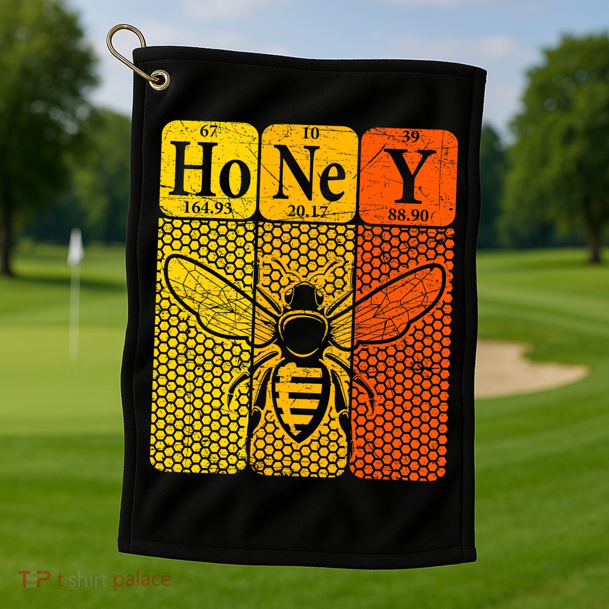 Honey Periodic Table Elements Beekeeper Retro Apiarist Golf Towel
