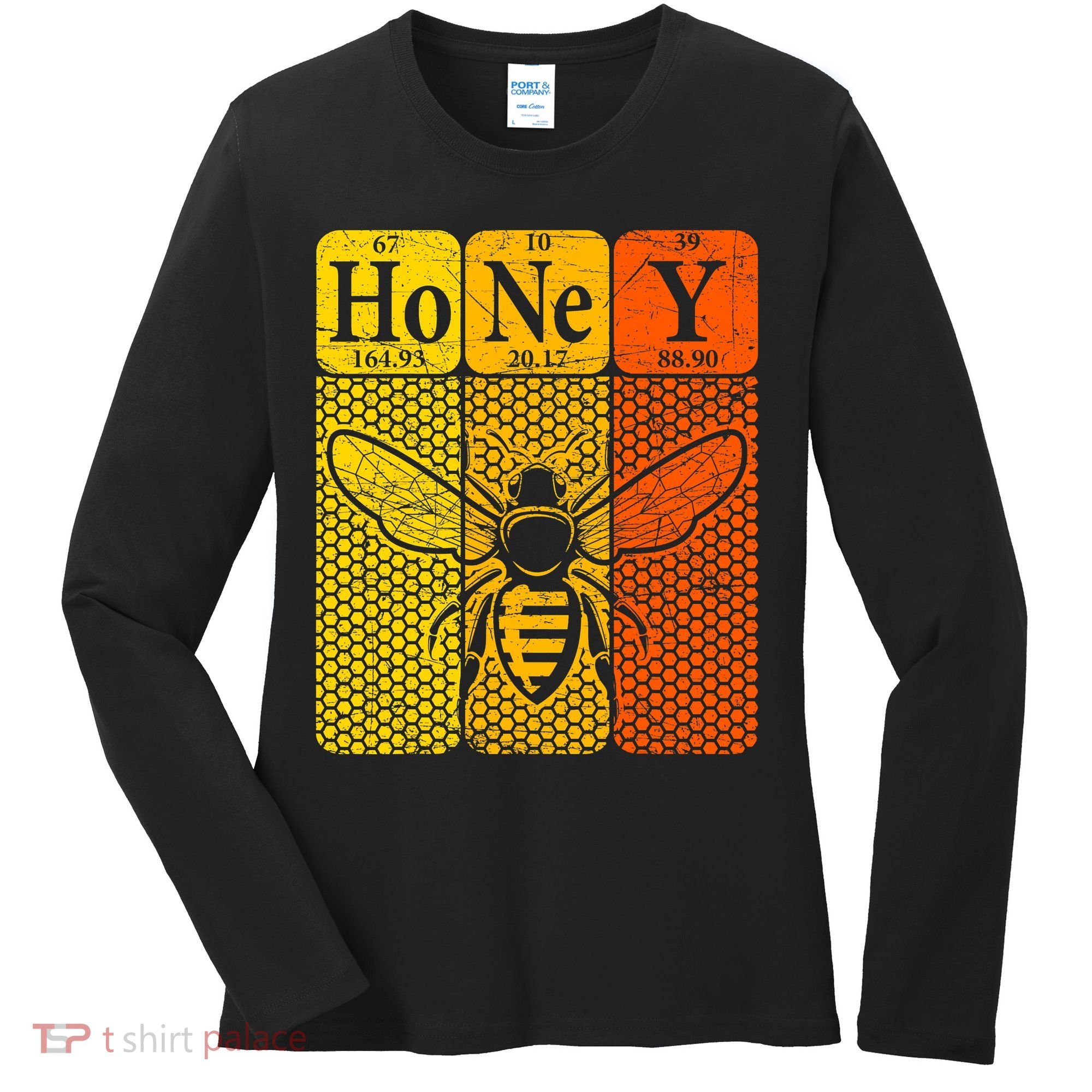 Honey Periodic Table Elements Beekeeper Retro Apiarist Women's Long Sleeve Shirt