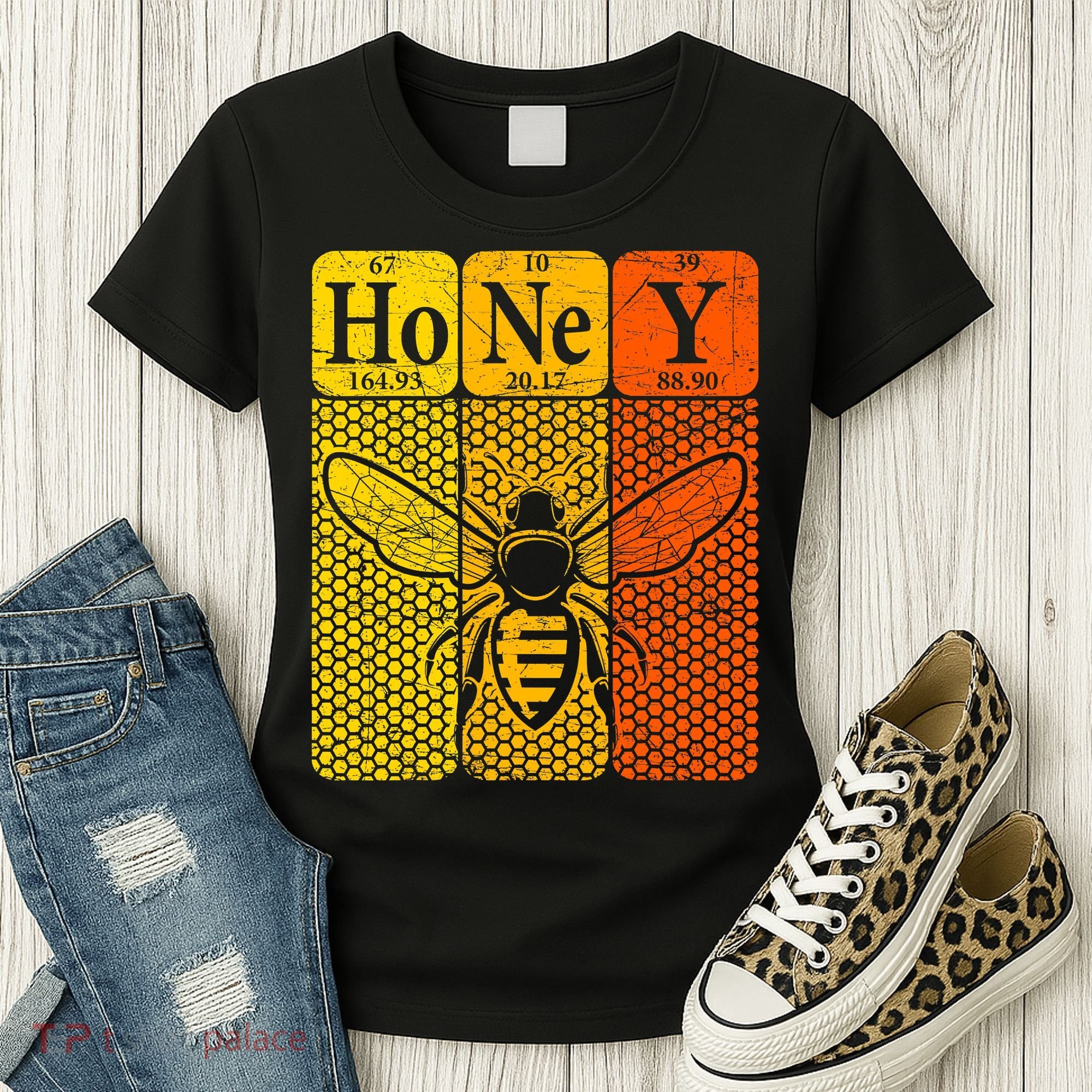 Honey Periodic Table Elements Beekeeper Retro Apiarist Women's T-Shirt