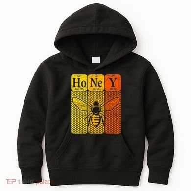 Honey Periodic Table Elements Beekeeper Retro Apiarist Kids Hoodie