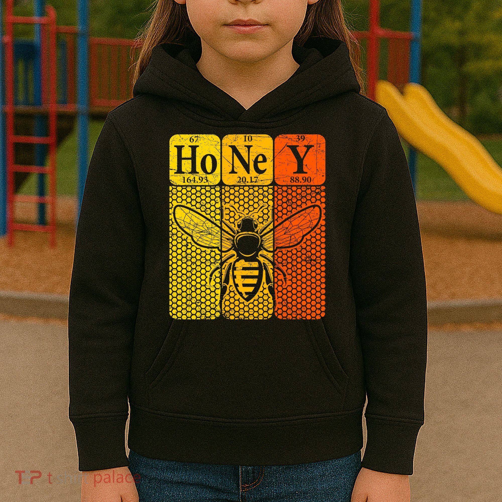 Honey Periodic Table Elements Beekeeper Retro Apiarist Kids Hoodie