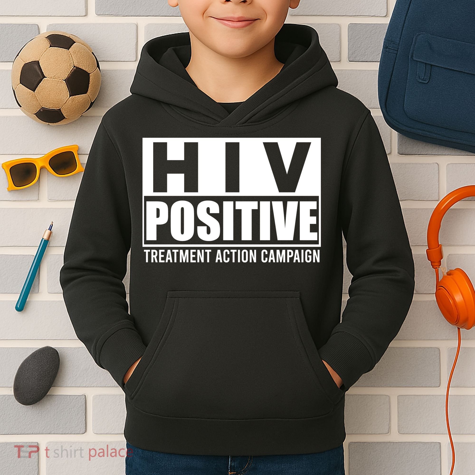 Hiv Positive Treatment Action Campaign Kids Hoodie