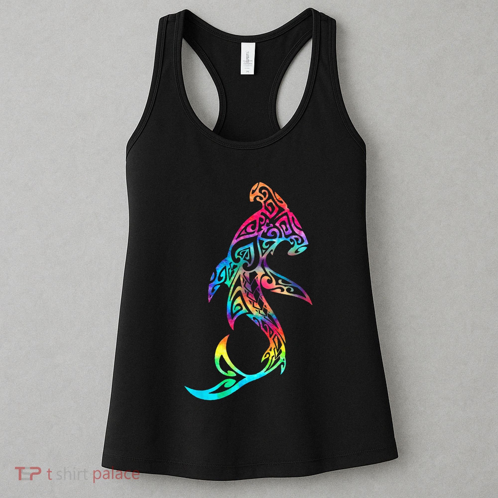 Hawaii Polynesian Tribal Hammerhead Shark Aloha Ocean Women's Tank Top