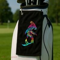 Hawaii Polynesian Tribal Hammerhead Shark Aloha Ocean Golf Towel thumb 2