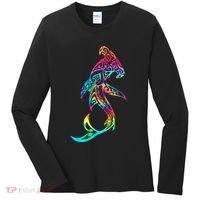 Hawaii Polynesian Tribal Hammerhead Shark Aloha Ocean Women's Long Sleeve Shirt thumb 0