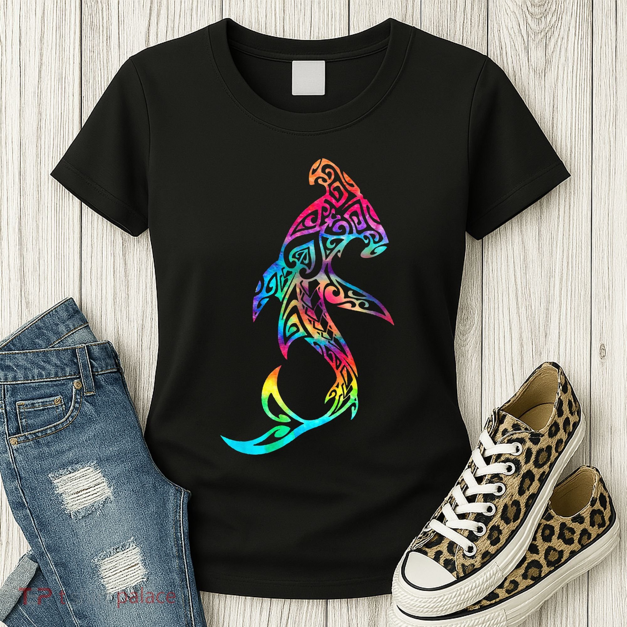 Hawaii Polynesian Tribal Hammerhead Shark Aloha Ocean Women's T-Shirt