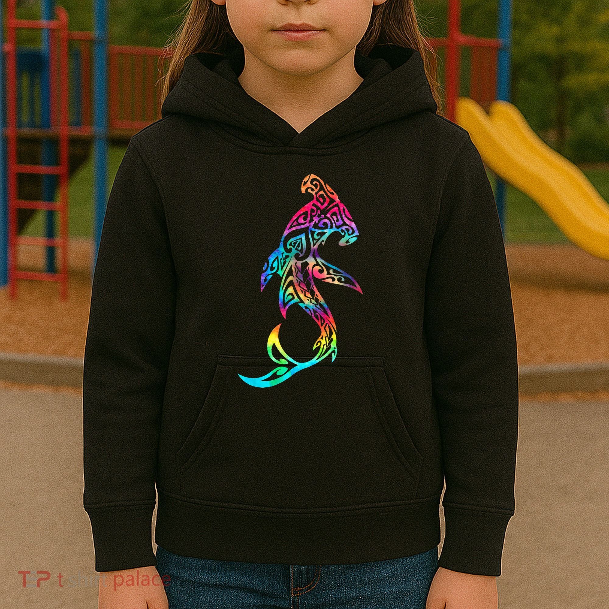 Hawaii Polynesian Tribal Hammerhead Shark Aloha Ocean Kids Hoodie
