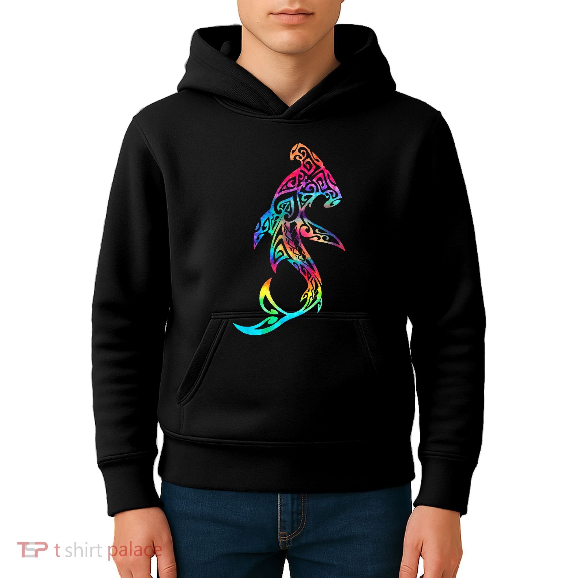 Hawaii Polynesian Tribal Hammerhead Shark Aloha Ocean Kids Hoodie