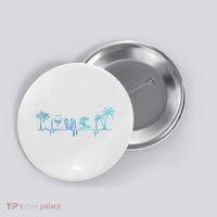 Heartbeat Palm Tree Wine Glass Flipp Flop Summer Lover Button thumb 0