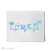 Heartbeat Palm Tree Wine Glass Flipp Flop Summer Lover Mousepad thumb 0