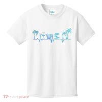 Heartbeat Palm Tree Wine Glass Flipp Flop Summer Lover Kids T-Shirt thumb 0