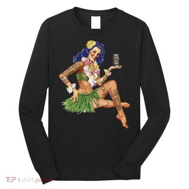 Hawaiian Pin Up Long Sleeve Shirt