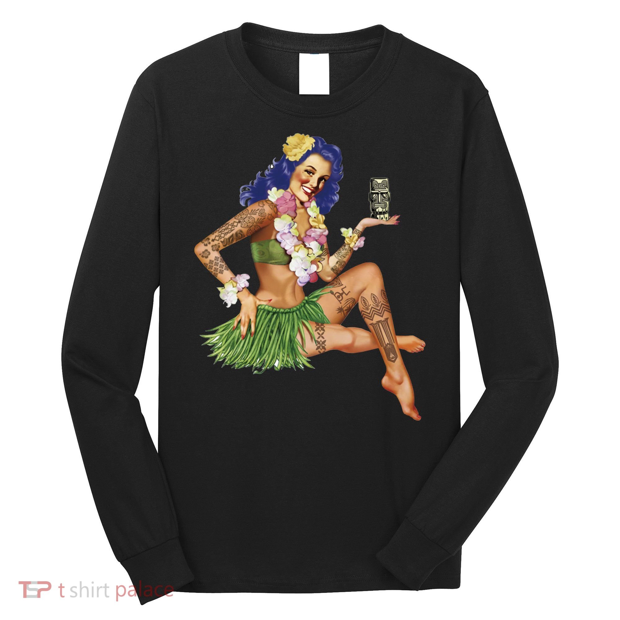 Hawaiian Pin Up Long Sleeve Shirt