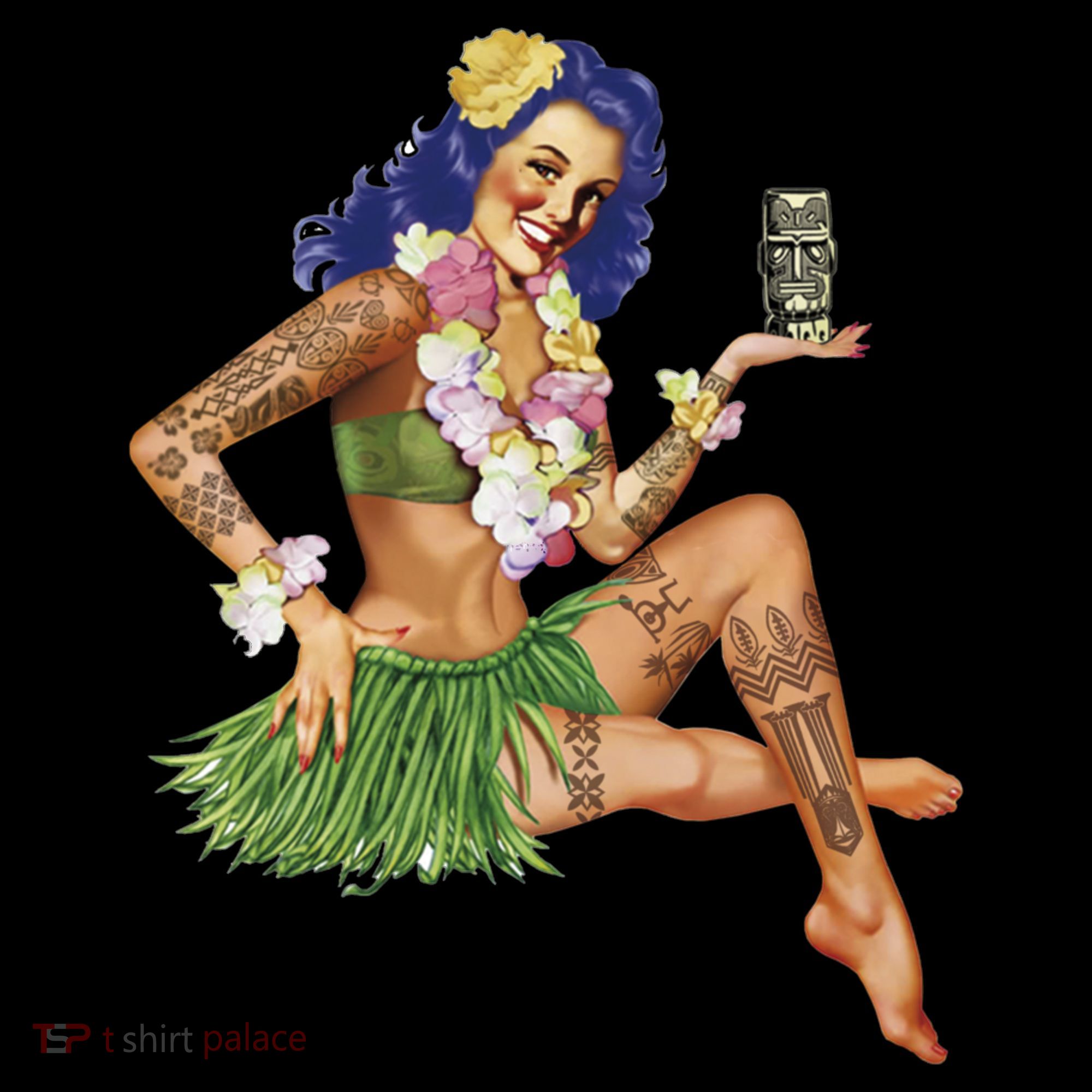 Hawaiian Pin Up Baby Bodysuit