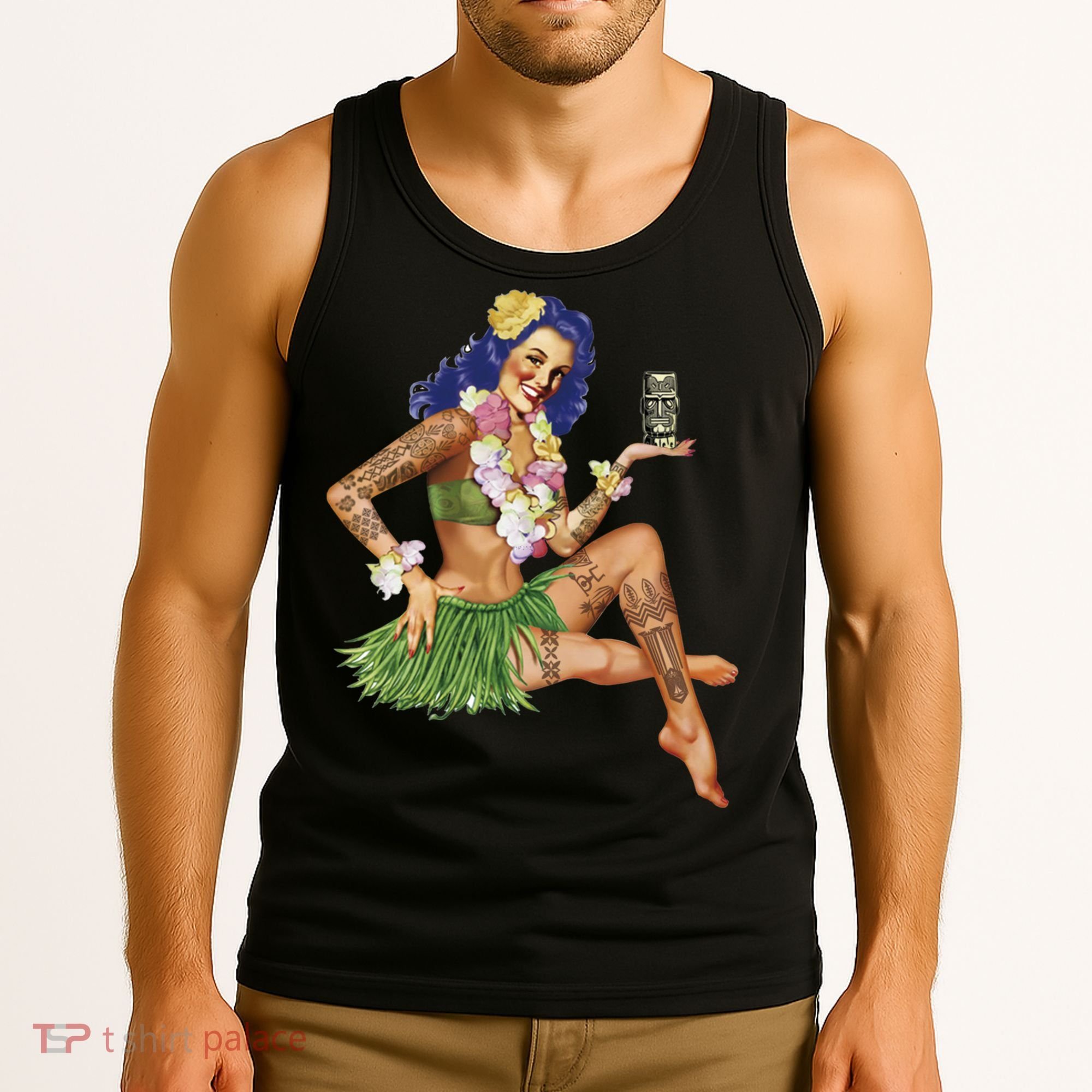 Hawaiian Pin Up Tank Top