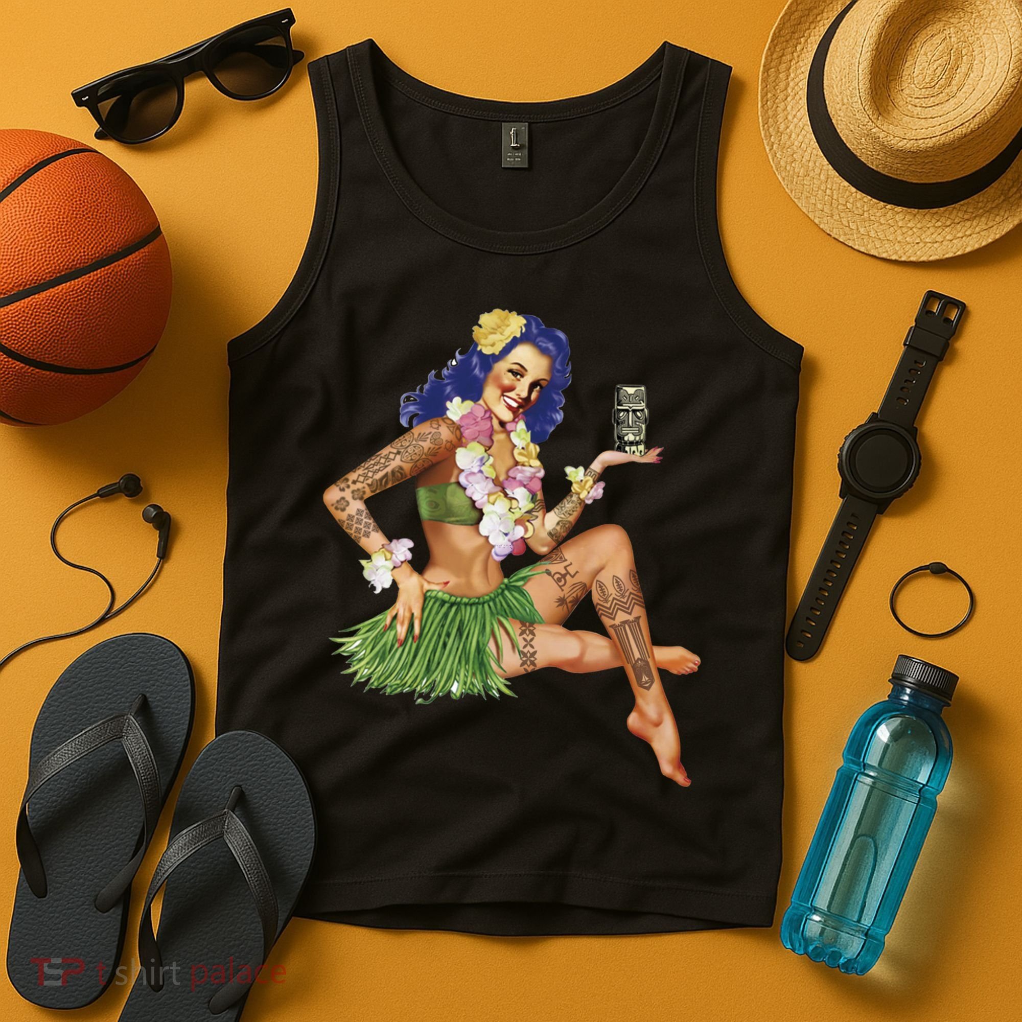 Hawaiian Pin Up Tank Top