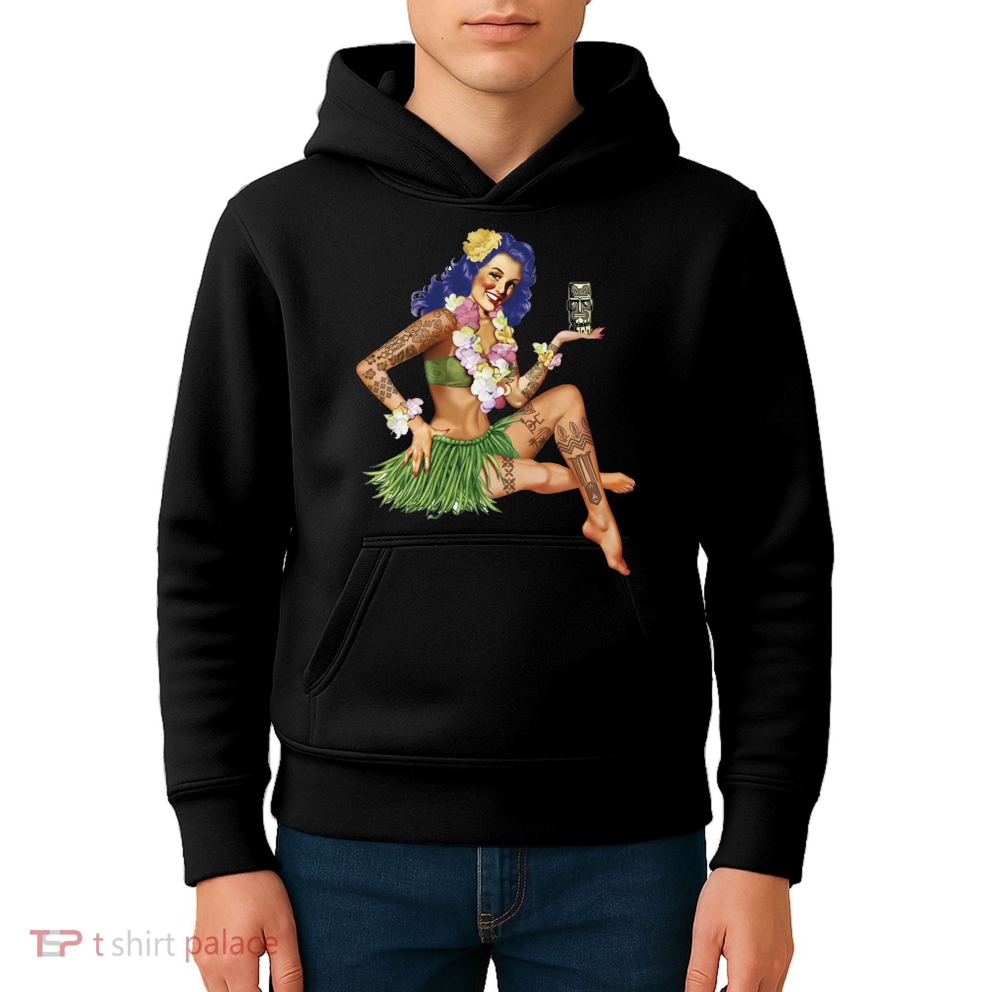 Hawaiian Pin Up Kids Hoodie