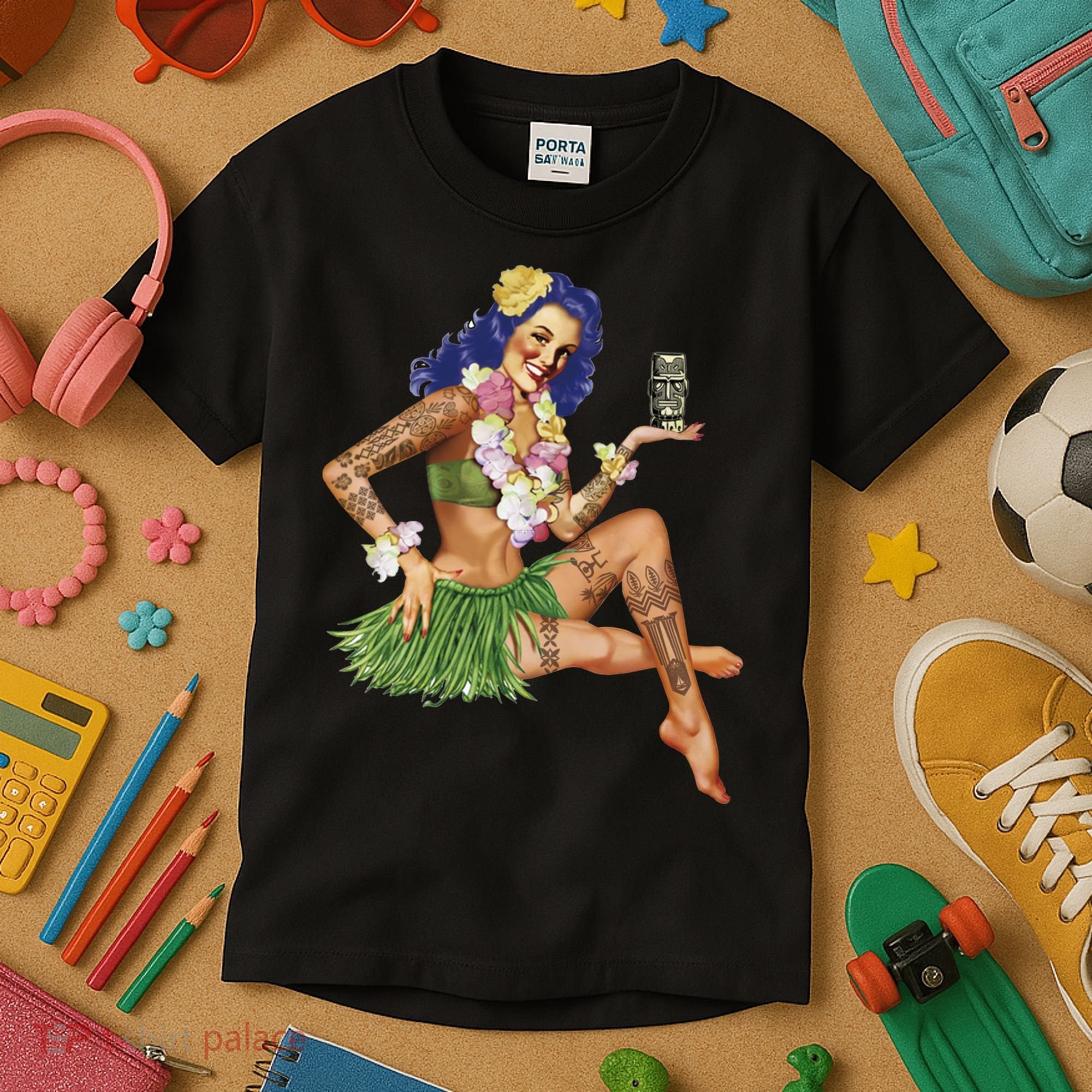 Hawaiian Pin Up Kids T-Shirt