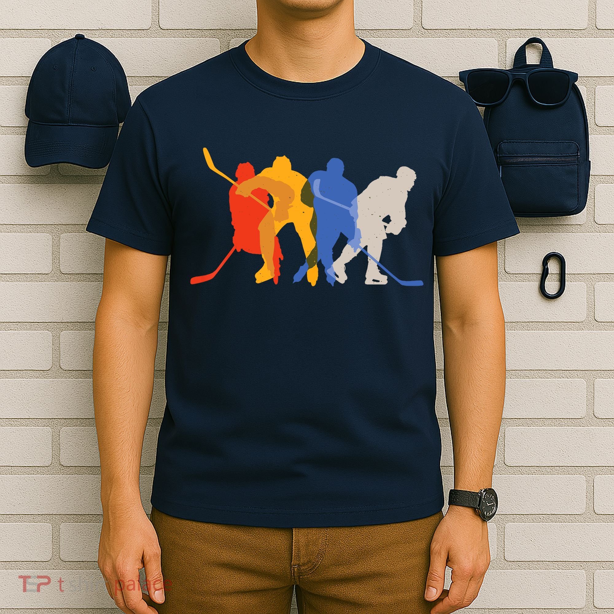 Hockey Players Vintage Retro Sports Gift T-Shirt