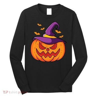 Halloween Pumpkin Witch Long Sleeve Shirt