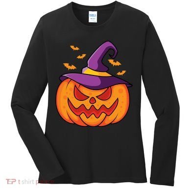 Halloween Pumpkin Witch Women's Long Sleeve Shirt