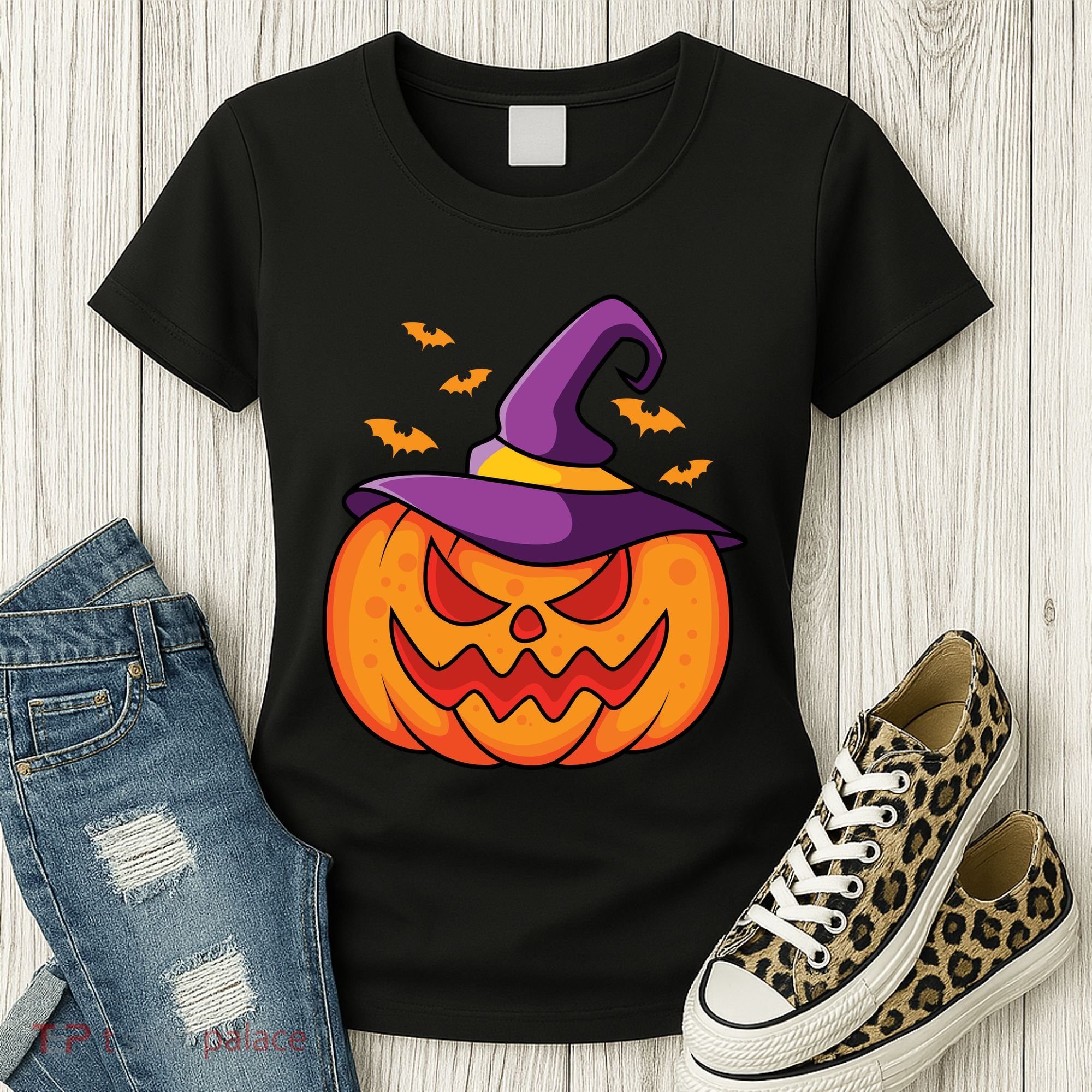 Halloween Pumpkin Witch Women's T-Shirt