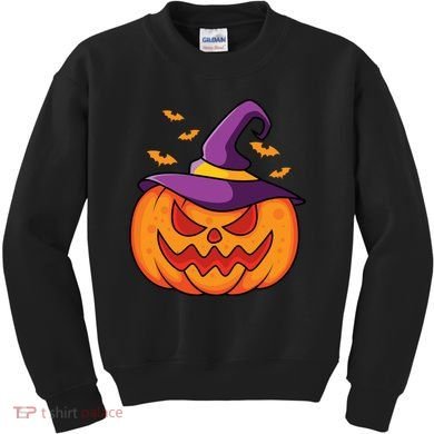 Halloween Pumpkin Witch Kids Sweatshirt