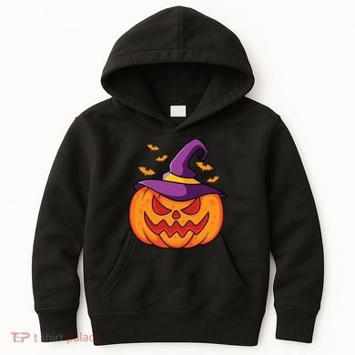 Halloween Pumpkin Witch Kids Hoodie