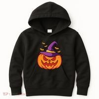 Halloween Pumpkin Witch Kids Hoodie thumb 0