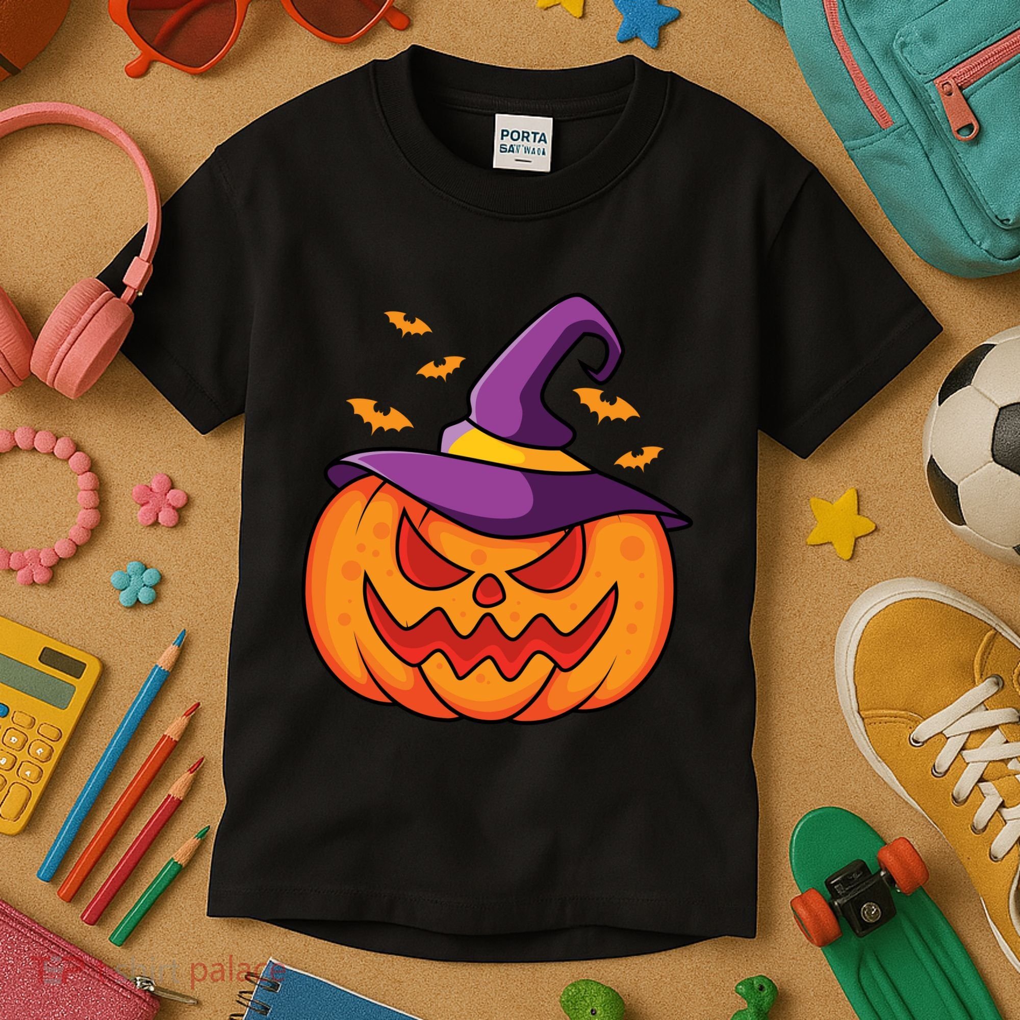 Halloween Pumpkin Witch Kids T-Shirt
