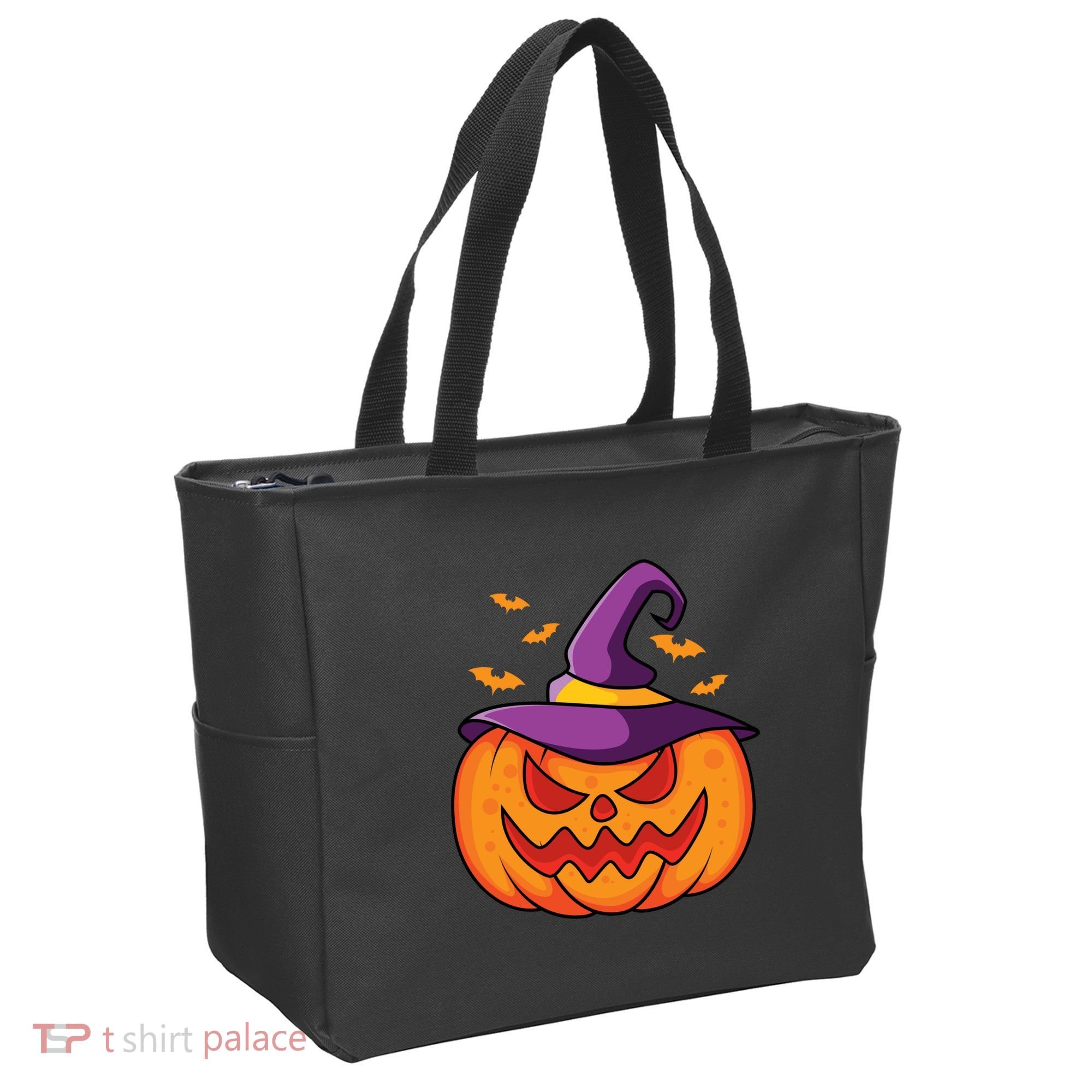 Halloween Pumpkin Witch Tote Bag