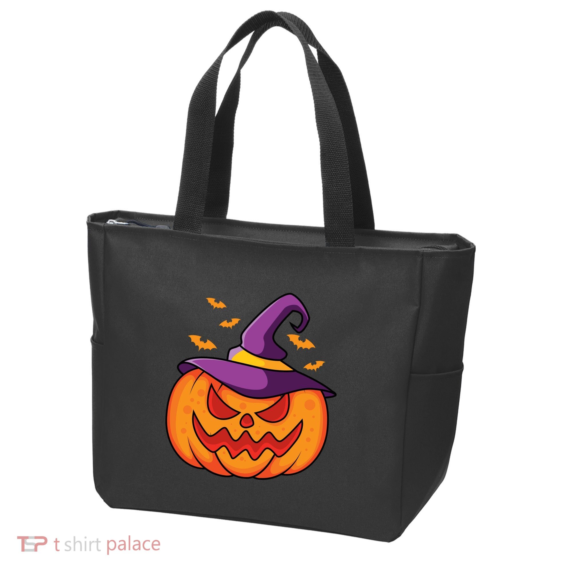 Halloween Pumpkin Witch Tote Bag