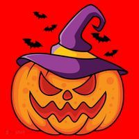 Halloween Pumpkin Witch Santa Hat thumb 1