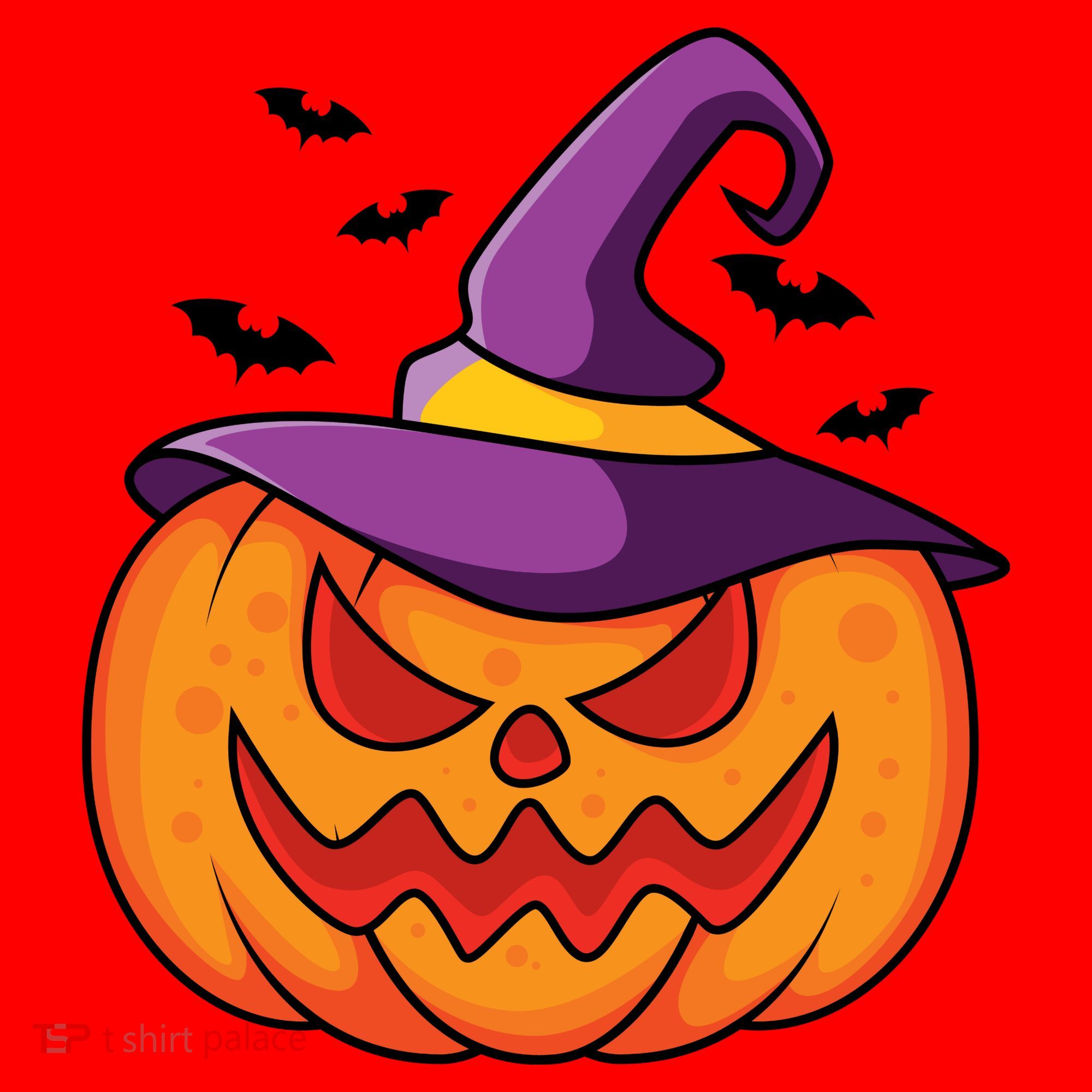 Halloween Pumpkin Witch Santa Hat