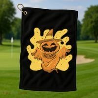 Halloween Pumpkin Witch Golf Towel thumb 1