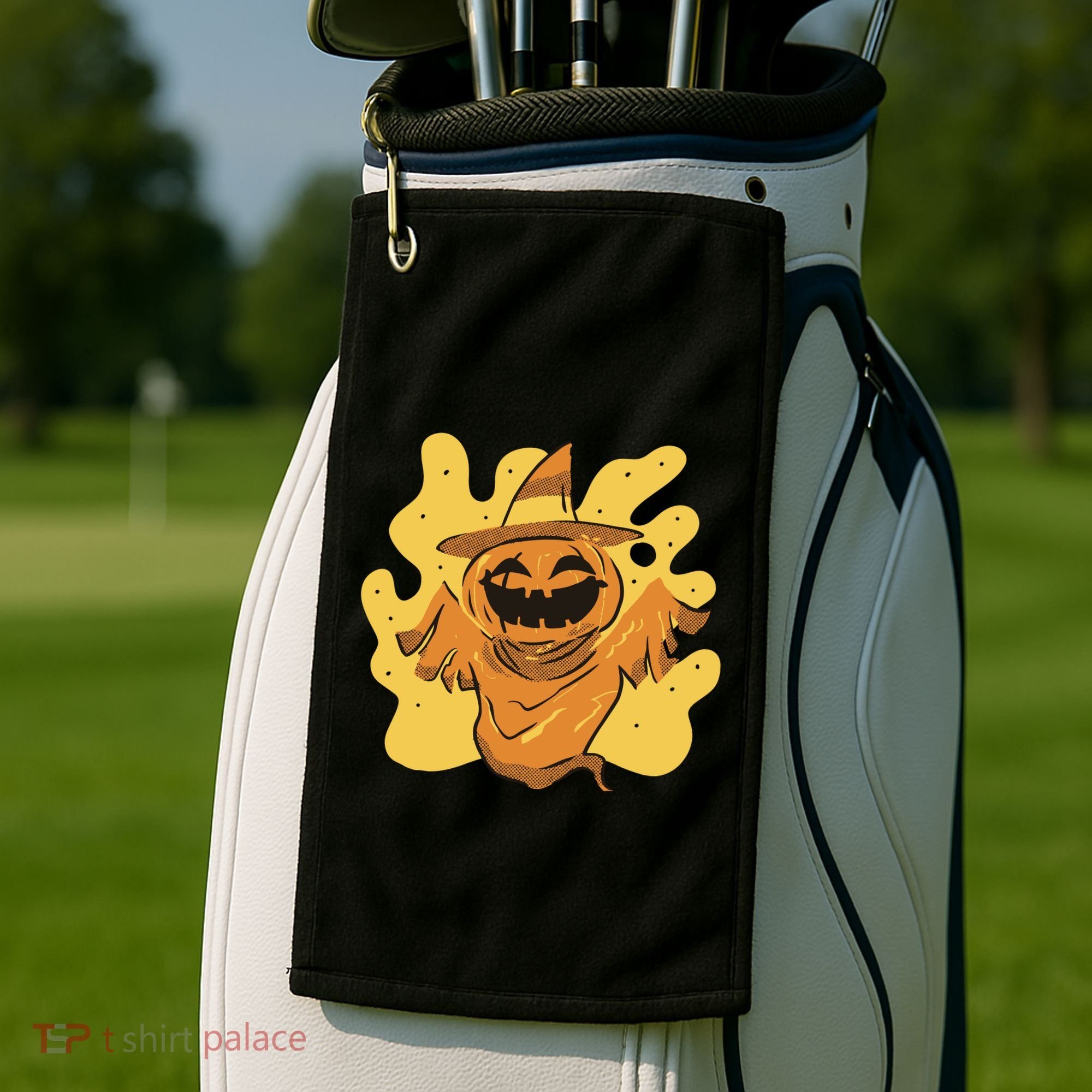 Halloween Pumpkin Witch Golf Towel