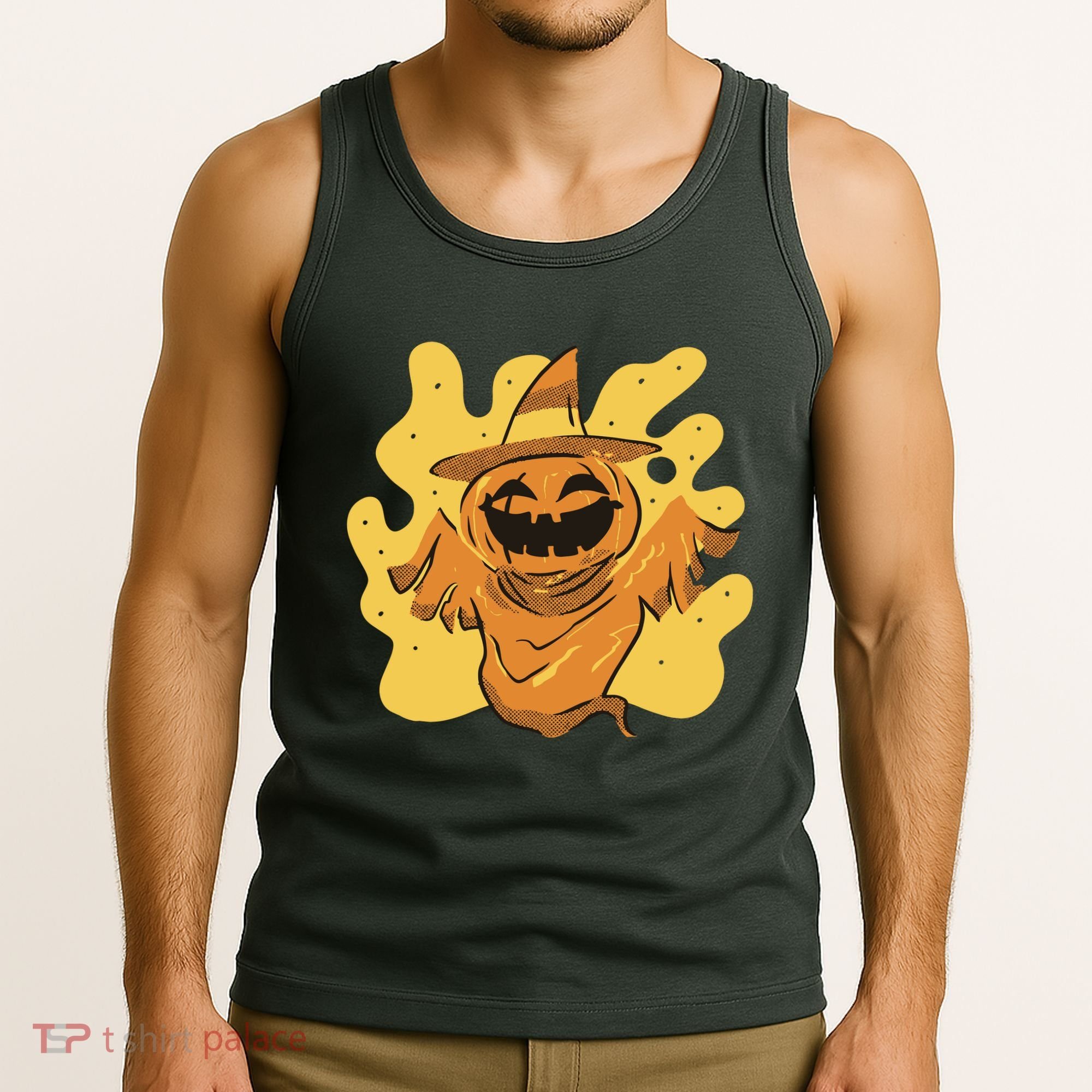 Halloween Pumpkin Witch Tank Top