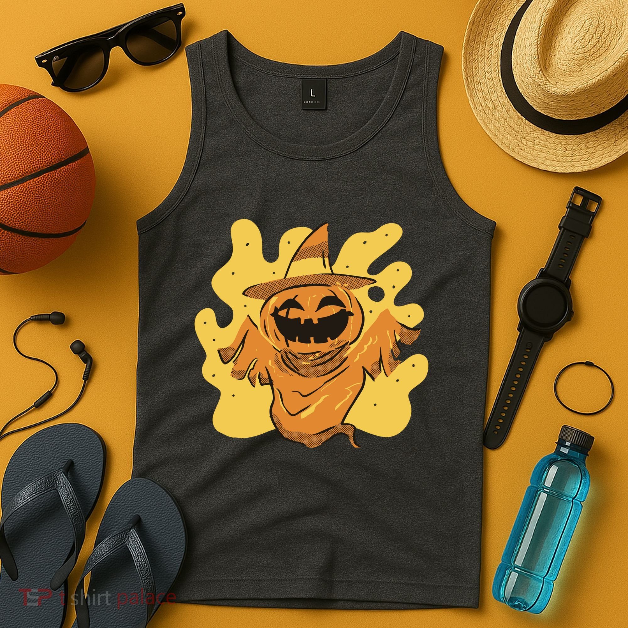 Halloween Pumpkin Witch Tank Top