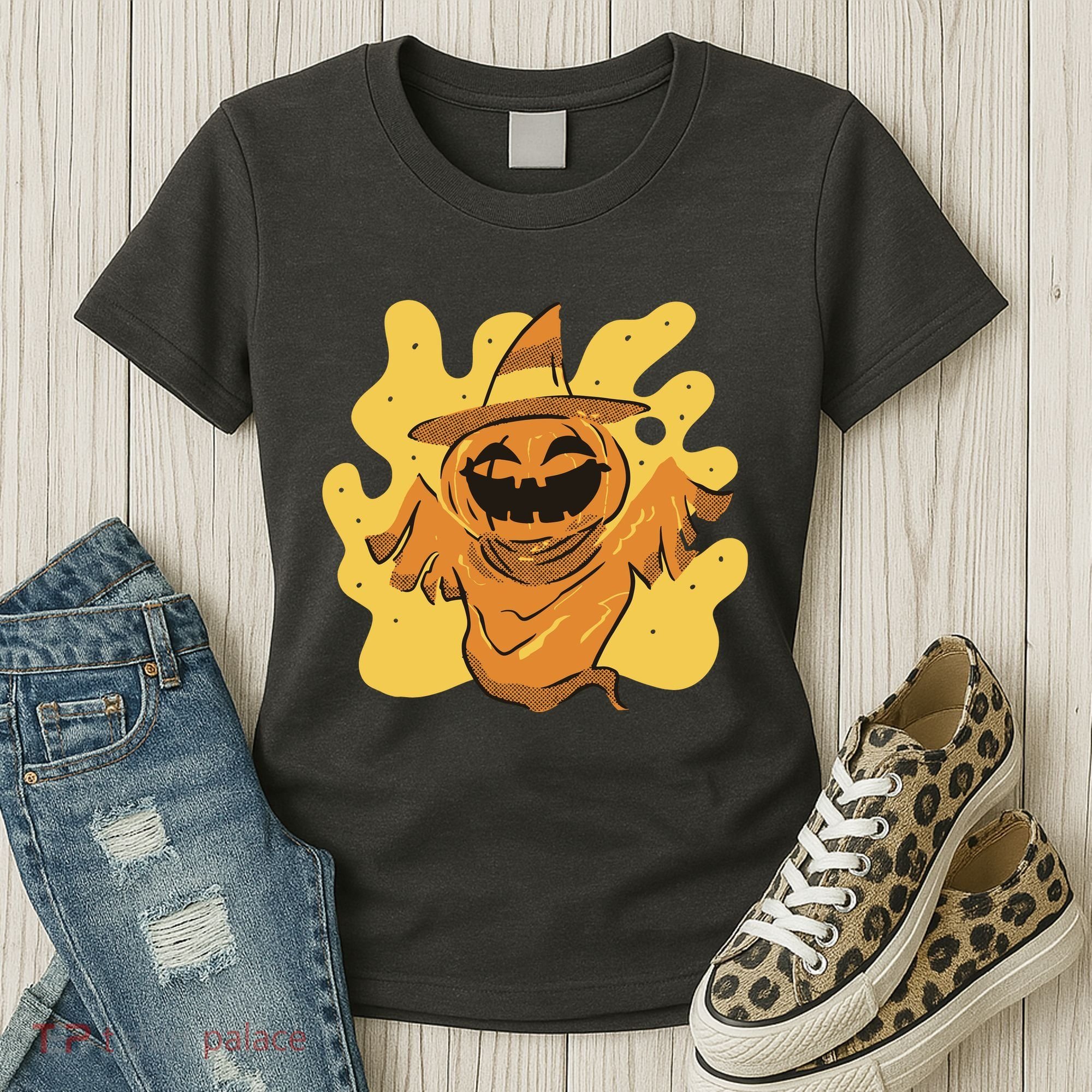 Halloween Pumpkin Witch Women's T-Shirt