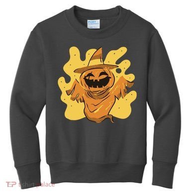 Halloween Pumpkin Witch Kids Sweatshirt