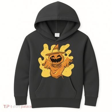Halloween Pumpkin Witch Kids Hoodie