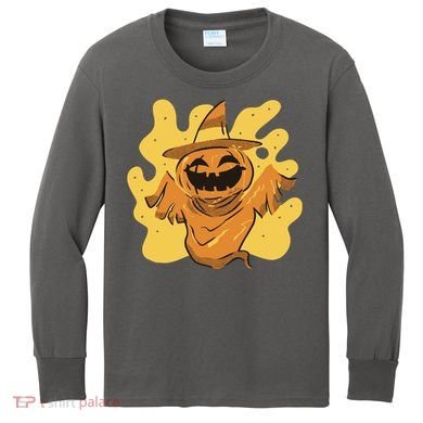 Halloween Pumpkin Witch Kids Long Sleeve Shirt