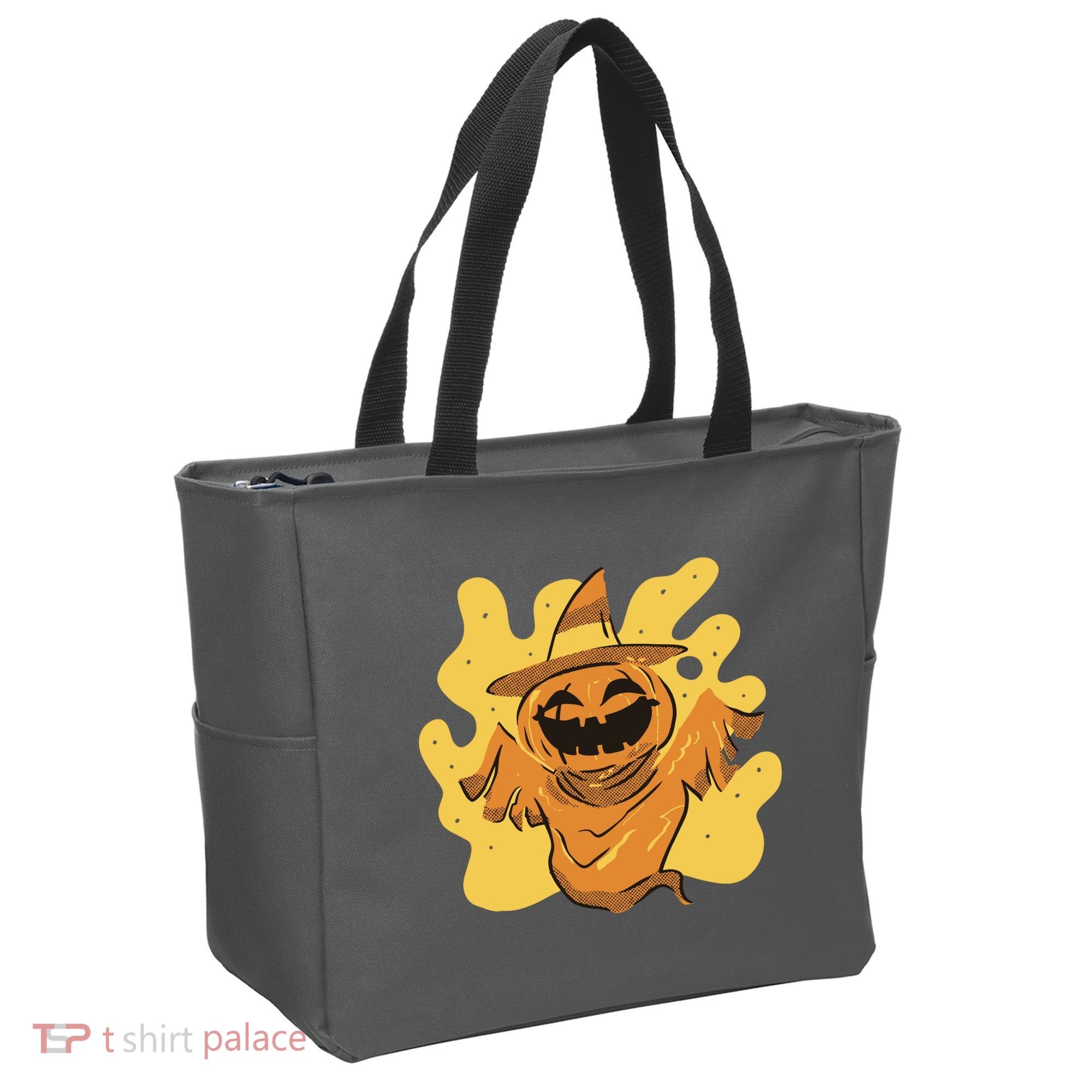Halloween Pumpkin Witch Tote Bag