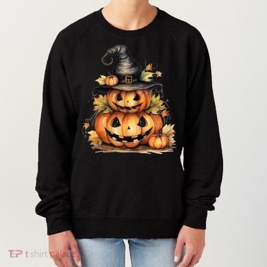 Halloween Pumpkin Witch Fall Autumn Illustration Women's Sweatshirt