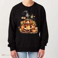 Halloween Pumpkin Witch Fall Autumn Illustration Women's Sweatshirt thumb 0